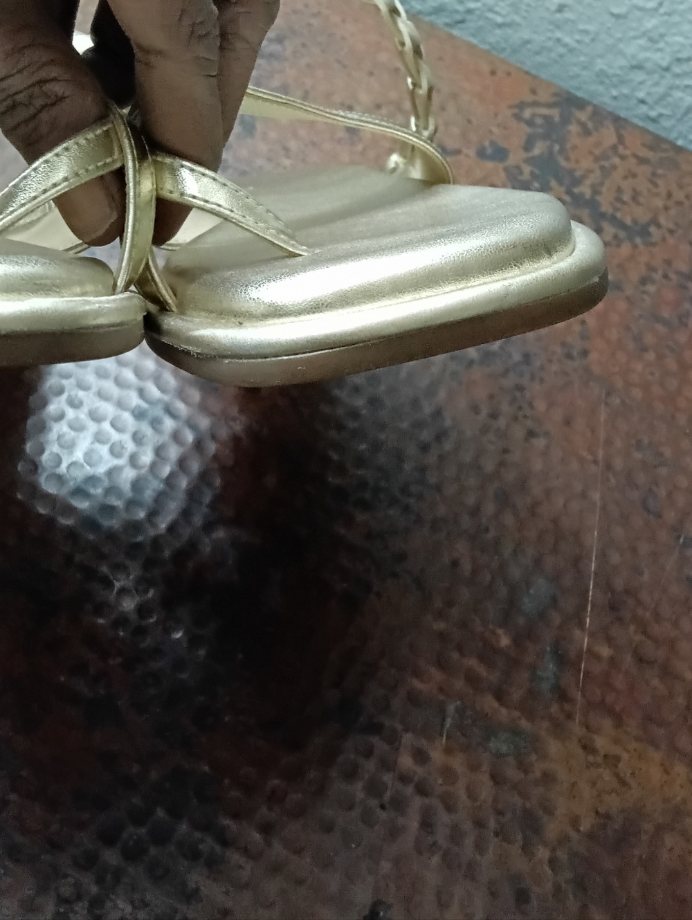 MICHAEL Michael Kors Sz. 9 Pale Gold Alba Metallic Braided Slide Flat Sandal - Picture 11 of 14